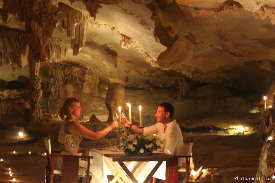 Halong Bay cave dining