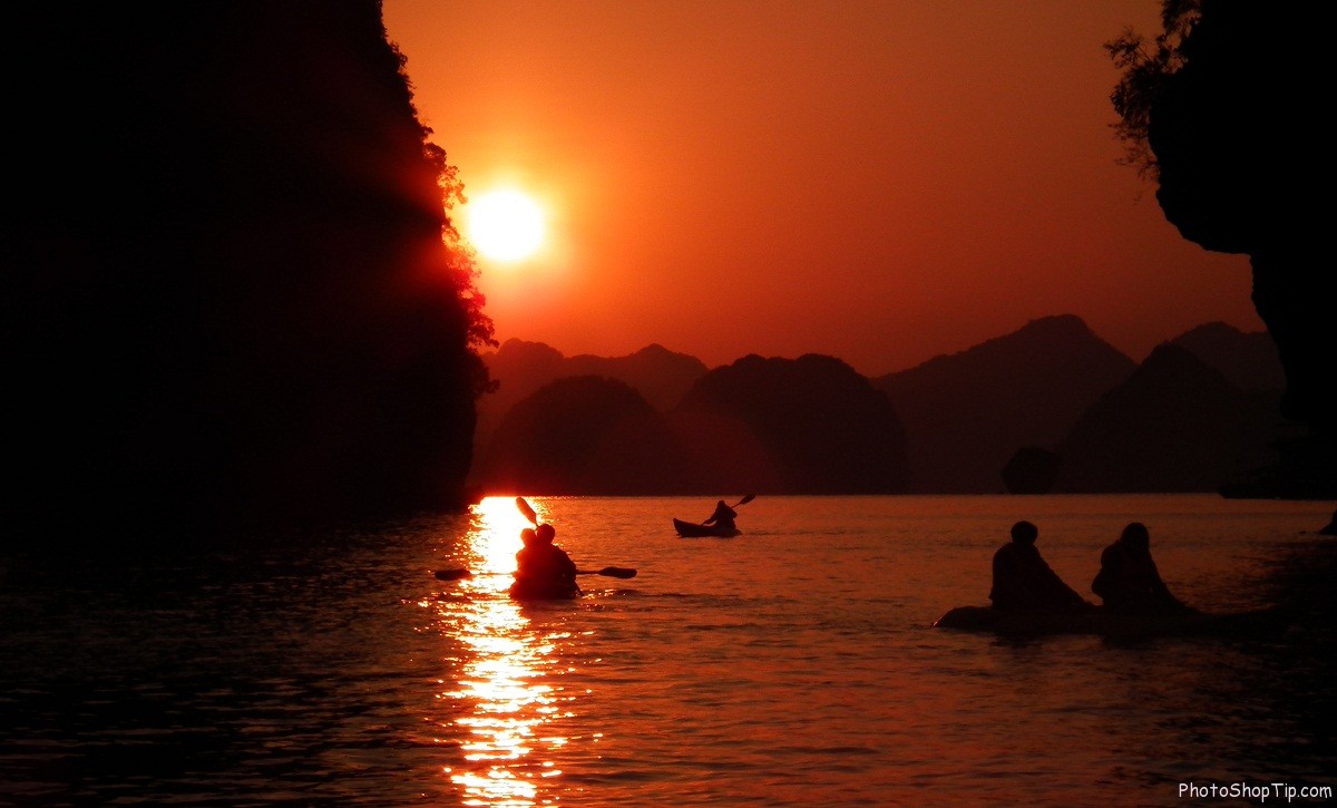 ha long bay sunset wallpaper