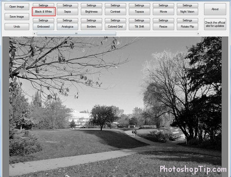 black and white effect in Easy Photo Effects