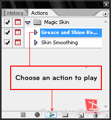 choose an action to play in photoshop