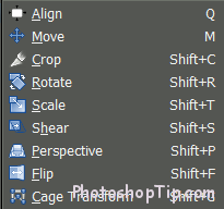 transform tools of GIMP